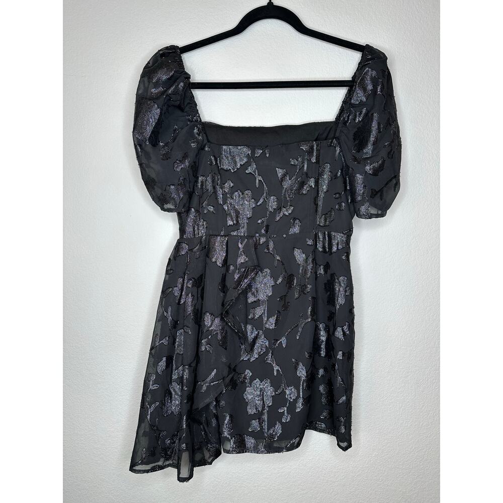 HOUSE OF HARLOW 1960 x REVOLVE Puff Sleeve Square Neck Metallic Mini Dress Small - Picture 7 of 10